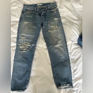 Moussy size 27 deconstructed straight leg jeans